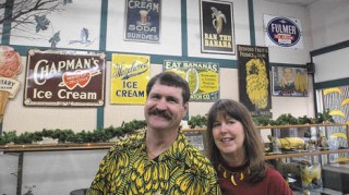 Ben Bigford operates an antique store while Ann Lovell maintains a museum devoted to bananas under the same roof in downtown Auburn.
