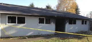 Fire destroyed two homes in the 800 block of R Street Northeast on Wednesday morning.