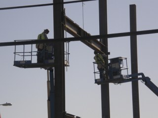 Construction crews go to work