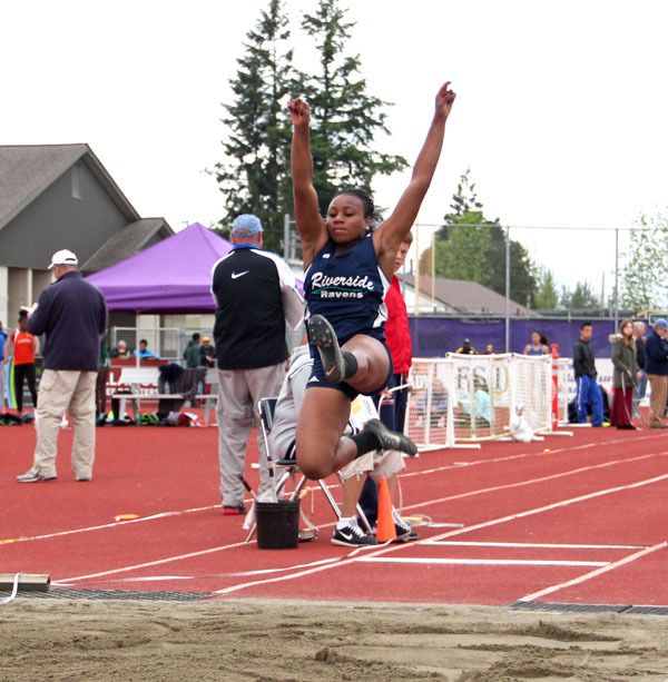 Auburn Riverside senior Brittni Williams in the long jump.