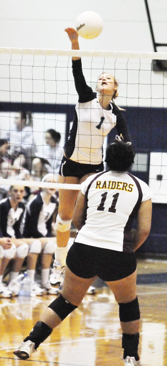 Allison Wuerch in action for the Auburn Riverside volleyball team.