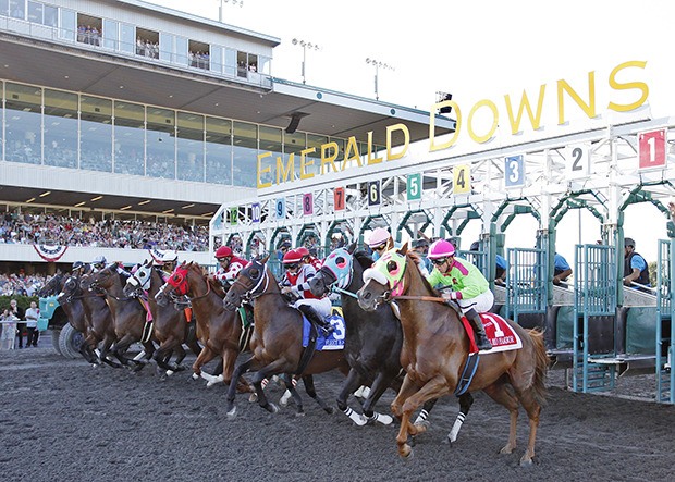 Off and running in last year's Longacres Mile at Emerald Downs. The 81st running of the Northwest's premier race returns Sunday