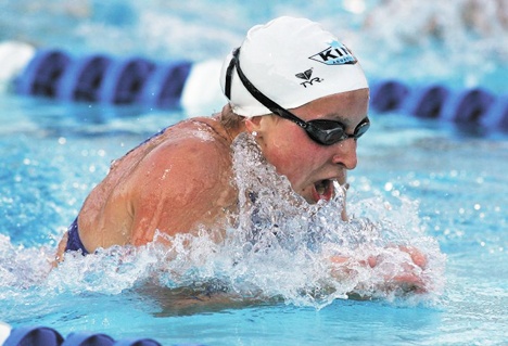Auburn's Ariana Kukors parts the waters during her record-breaking spree in the world lanes at Rome last summer.