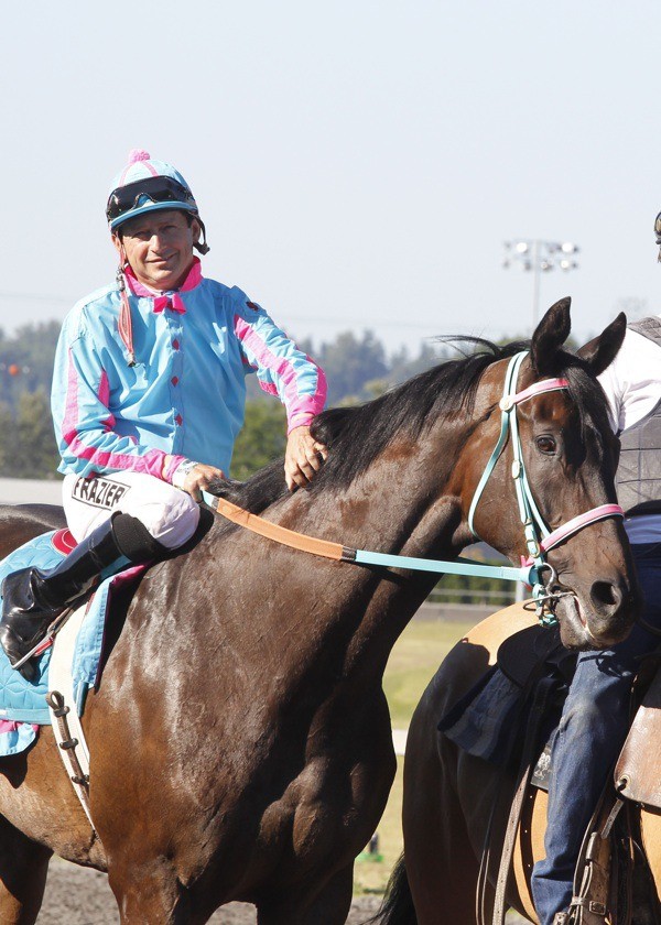 Ricky Frazier aboard Noosa Beach one last time at Emerald Downs.