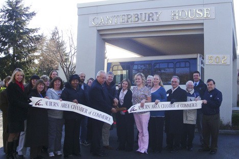 Mayor Pete Lewis and Auburn Area Chamber of Commerce representatives joined Canterbury House management staff