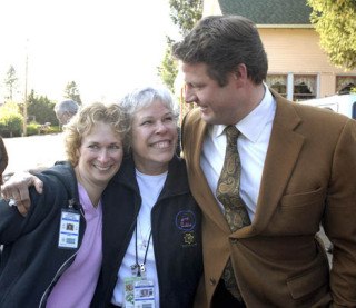 King County Councilman Reagan Dunn congratulates Linda White