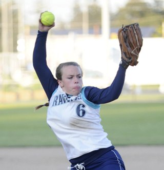 Senior Amanda Fitzsimmons on the mound during the District III 4A tourney.