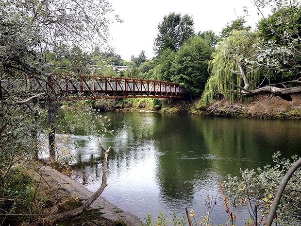 The Pedestrian Bridge over the Duwamish River by North Wind's Weir.