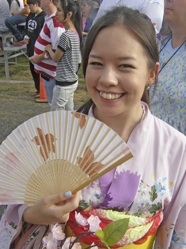 Bonney Lake’s Victoria Long sports a colorful kimono at the Bon Odori event.