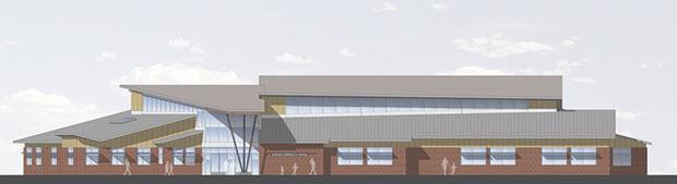 Long-awaited facility: A $9 million community center continues to take shape for the Les Gove Park campus.