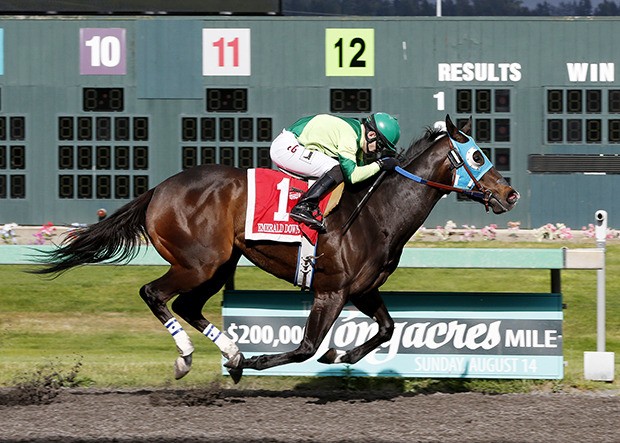 Invested Prospect scored a gate-to-wire victory in the 6½-furlong Seattle Stakes on May 8.
