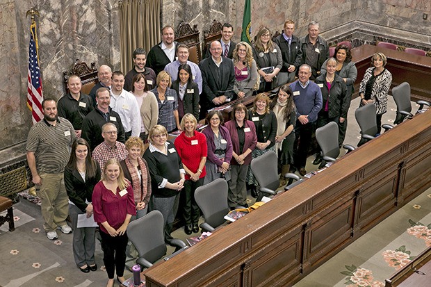 Sen. Joe Fain (R-Auburn) joined members of the Leadership Institute of South Puget Sound in Olympia on Wednesday.