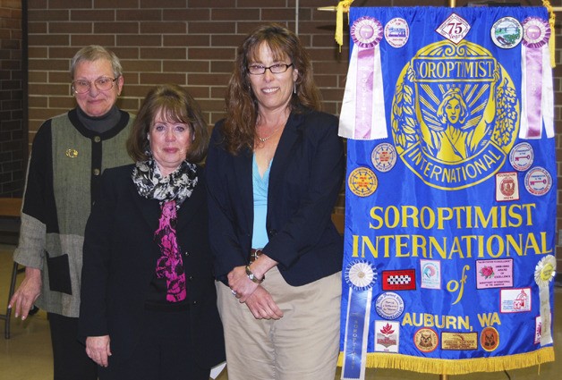 Appearing at the ceremony were Soroptimist member Linda Heaton