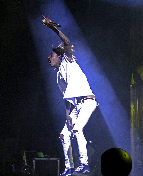 Whiz Khalifa onstage at the White River Amphitheatre.