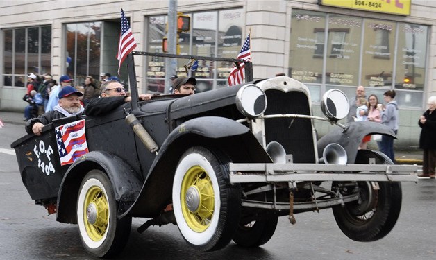 The Eagles FOE 1401 participate in Auburn's Veterans Day Parade last Saturday.