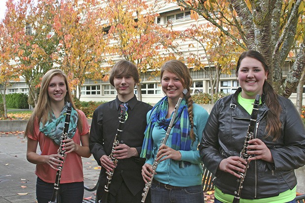 Auburn High School band students from left: Mikah Loomis