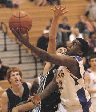 Auburn Mountainview junior Josh Alexander in action against Bonney Lake on Jan. 27. Alexander finished the game with 4 points