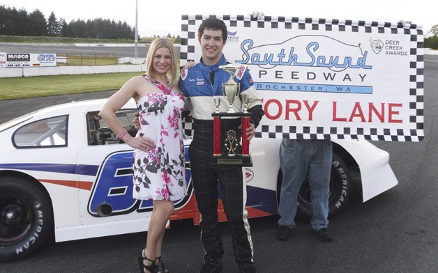 Auburn's Tyler Tanner found Victory Lane with Twin 50 wins at Rochester's South Sound Speedway on May 28. The Tanner team is racing at selected NASCAR tracks in the state this year.