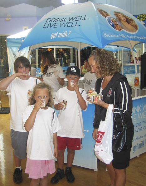 Auburn families got a chance to enjoy milk samples from Darigold in the SuperMall last week as part of the Milk Mustache Mobile Drink Well Live Well Tour. The tour is traveling coast-to-coast to reintroduce Americans to milk – a nutrient powerhouse.