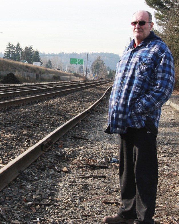 The tracks behind Randy Walschaert’s home on 8th Street have been a resting spot for noisy