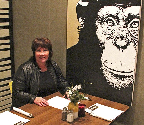 Donel Brinkman in the newly redesigned Funky Monkey dining room.