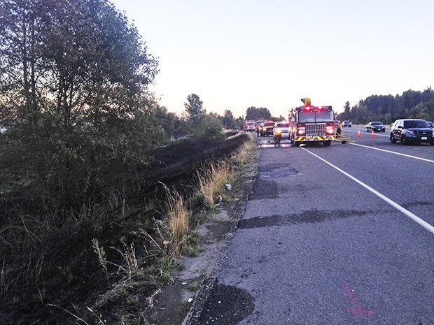 Valley Regional Fire Authority firefighters contained and put out brush fires along the northbound Valley Freeway on Sunday.