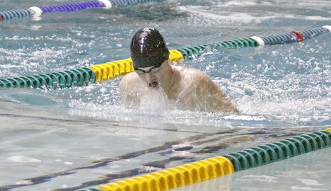 Senior Ryan Atwood in the water at the Auburn Pool.