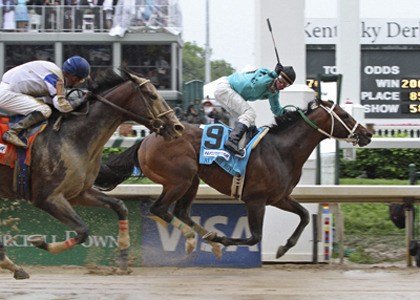 Atta Boy Roy and three-time Kentucky Derby winning jockey Calvin Borel notched a 10-to-1 upset in the 2010 Churchill Downs Handicap (Grade 2).