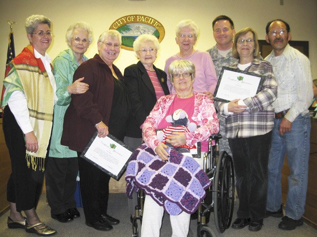 Members of Pacific/Algona Seniors “Touch of Home” program were honored for their work. Pictured