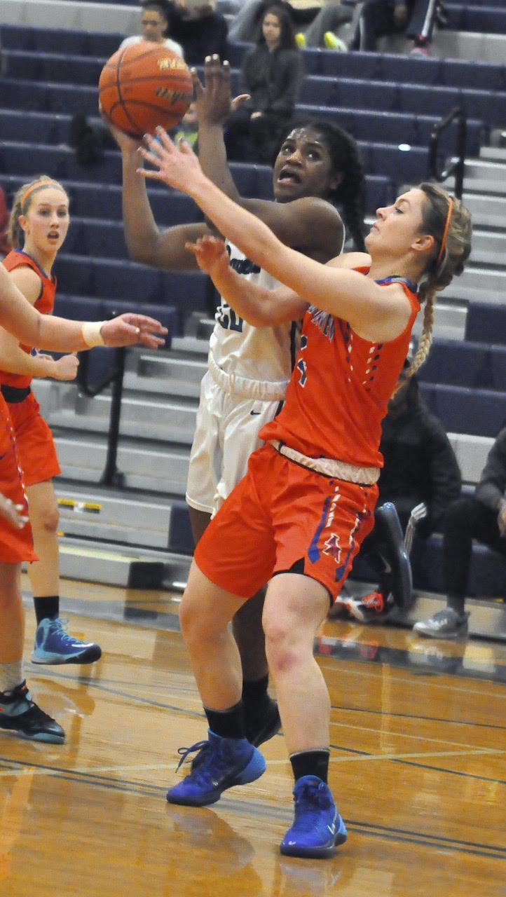 Auburn Riverside’s McKenzi Williams scored a game-high 19 points during the Ravens’ 52-35 win Tuesday night against Auburn Mountainview in a South Puget Sound League 3A contest.