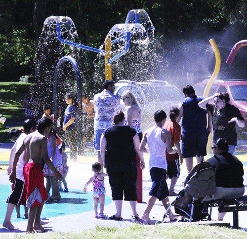 Auburn residents turn out to cool down at the Les Gove Splashpark this past Saturday.