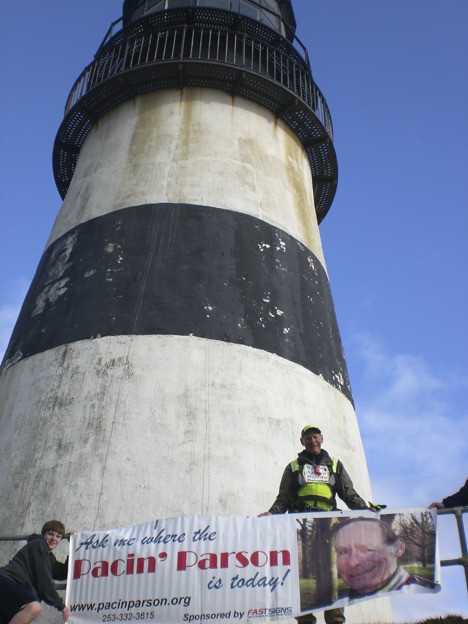 Auburn’s Don Stevenson walked more than 380 miles to the Cape Disappointment Lighthouse at Ilwaco