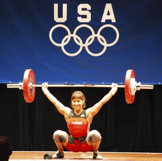 Melanie Roach pulls 178 pounds in the snatch during the U.S. Olympic Trials. Roach finished as Team USA's No. 1 qualifier for the upcoming Olympics at Beijing