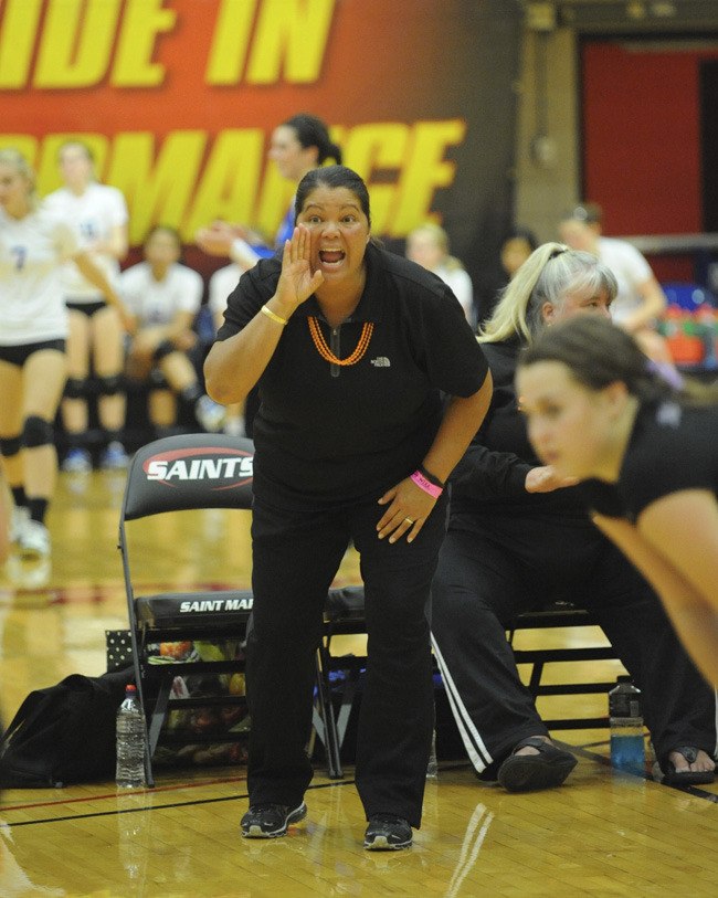 Momi Bowles in action during the Lions' 2011 appearance at the Washington State 3A volleyball tourney.