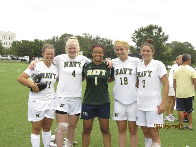 The Navy soccer/Washington connection from left:  Hannah Morse; Kelsey Learned; Alexes Lopez-Shaw; Sam Lee; and Kate Herren.