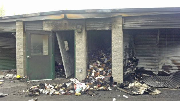 A four-alarm fire destroyed or damaged 70-80 of the 105 units at Auburn Way Self-Storage early Wednesday morning.