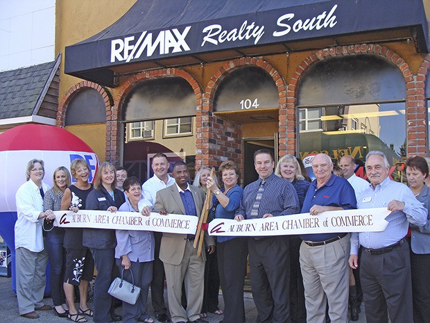 Deputy Mayor Nancy Backus and members of the Auburn Area Chamber of Commerce joined staff at RE/MAX Realty South for a ribbon cutting ceremony on Thursday.