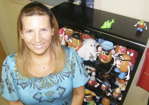 Tracy Lasher looks to make an impact as a math intervention specialist at Rainier Middle School. Lasher uses Potato Heads characters as a fun way to help motivate her students.