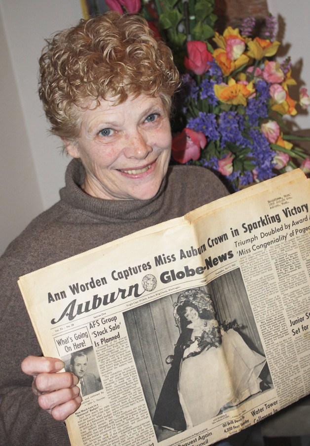 Then and now: Ann Worden’s crowning moment as Miss Auburn was captured in the Auburn Globe-News in April 1963.