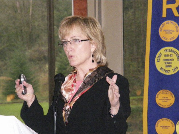 Sound Transit Chief Executive Officer Joni Earl told members of the Auburn Rotary Club recently that the tough economy has forced the organization to make difficult budgetary decisions.