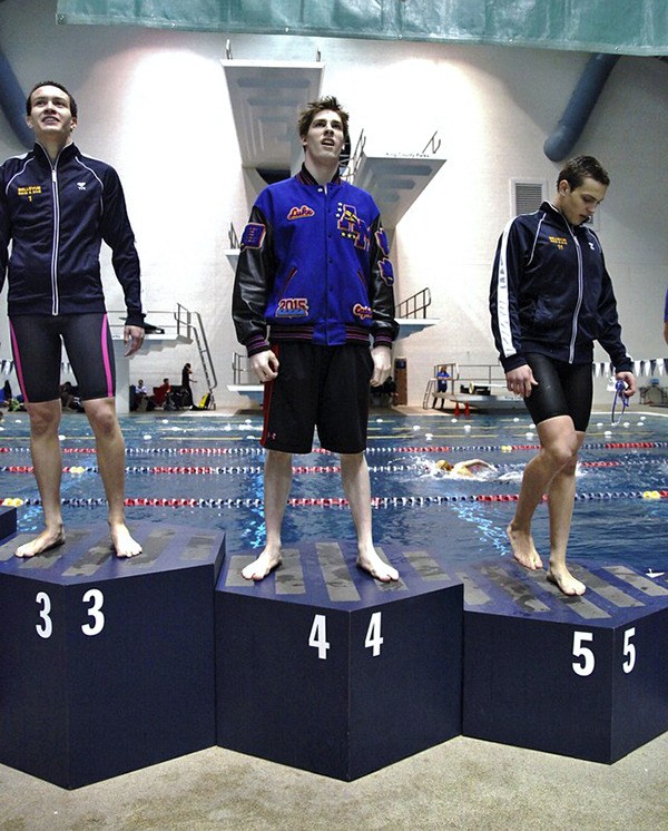 Auburn Mountainview's Luke Lavine on the podium.