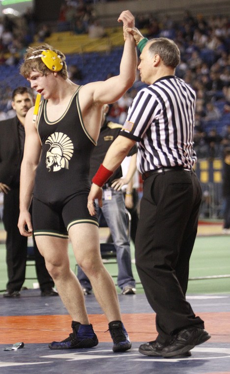 Auburn's Jake Swartz earned his third Washington State wrestling title at Mat Classic XXI this past February. Swartz defeated Decatur's Darren Faber with a 7-0 decision in the final match.