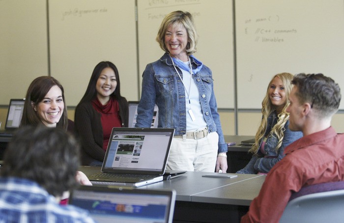 Janet Ash instructs a class at Green River Community College.