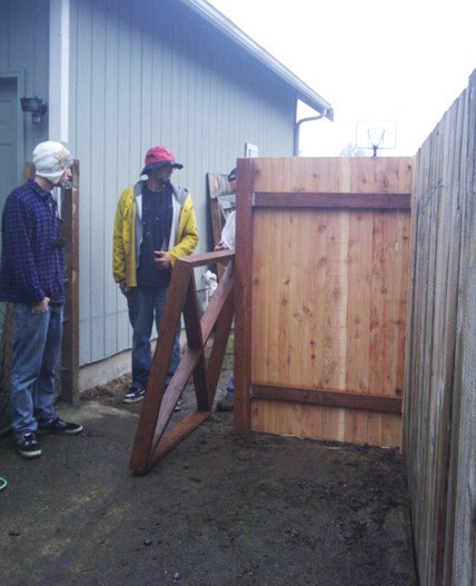 Volunteers helped repair fencing for the Byorick family. The work was orchestrated by the See Ya Later Foundation.