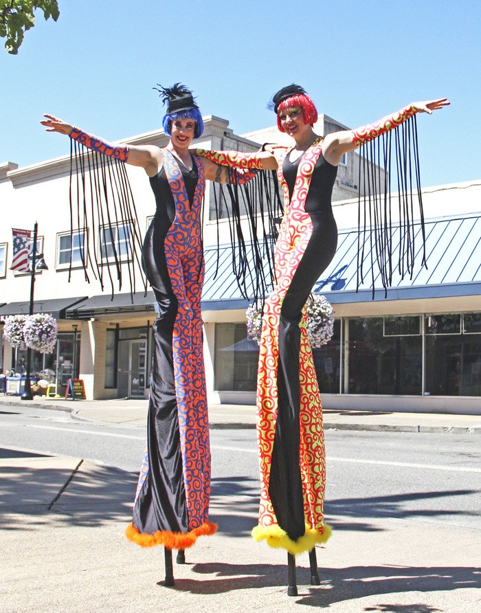 Ileigh Reynolds and Lauren Kehl from the Animate Objects Physical Theater group performed on their stilts at Auburn's Artrageous this past weekend.