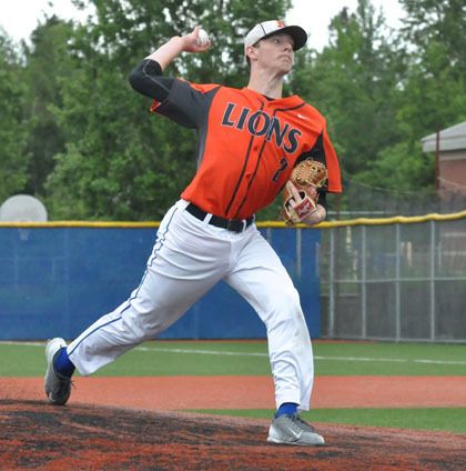 Auburn Mountainview's Justin Marsden on the mound during the Lions' victory over rival Auburn Riverside at the district tourney.