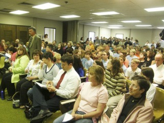 A full house assembled at Monday’s school board meeting to voice their concerns and support their programs in the wake of a budget shortfall.