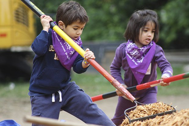 More than 200 volunteers – young and old – participated in the KaBOOM! playground rebuild at Kent's Turnkey Park in June. Auburn is planning to build a new playground at Brannan Park in October.