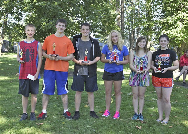 Top finishers in the Auburn School District Aquatic Programs Triathlon were