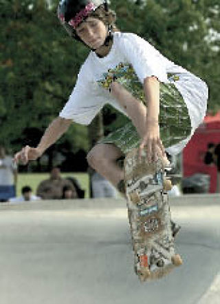 Auburn’s Robin Cleveland performs a trick in last year’s skating competition.